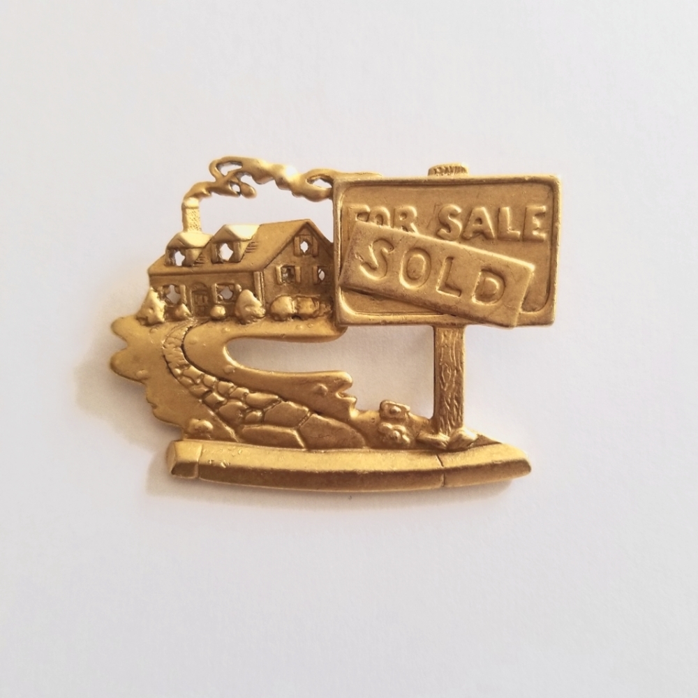 American  Jewelry  Chain  Company Vintage  House Sold  Realtor  Brooch.